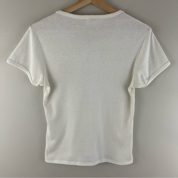 !SOLD! Hanes Designer Tee Vintage 90’s White Hawaii Rose Graphic Destination Tee - Picture 8 of 9